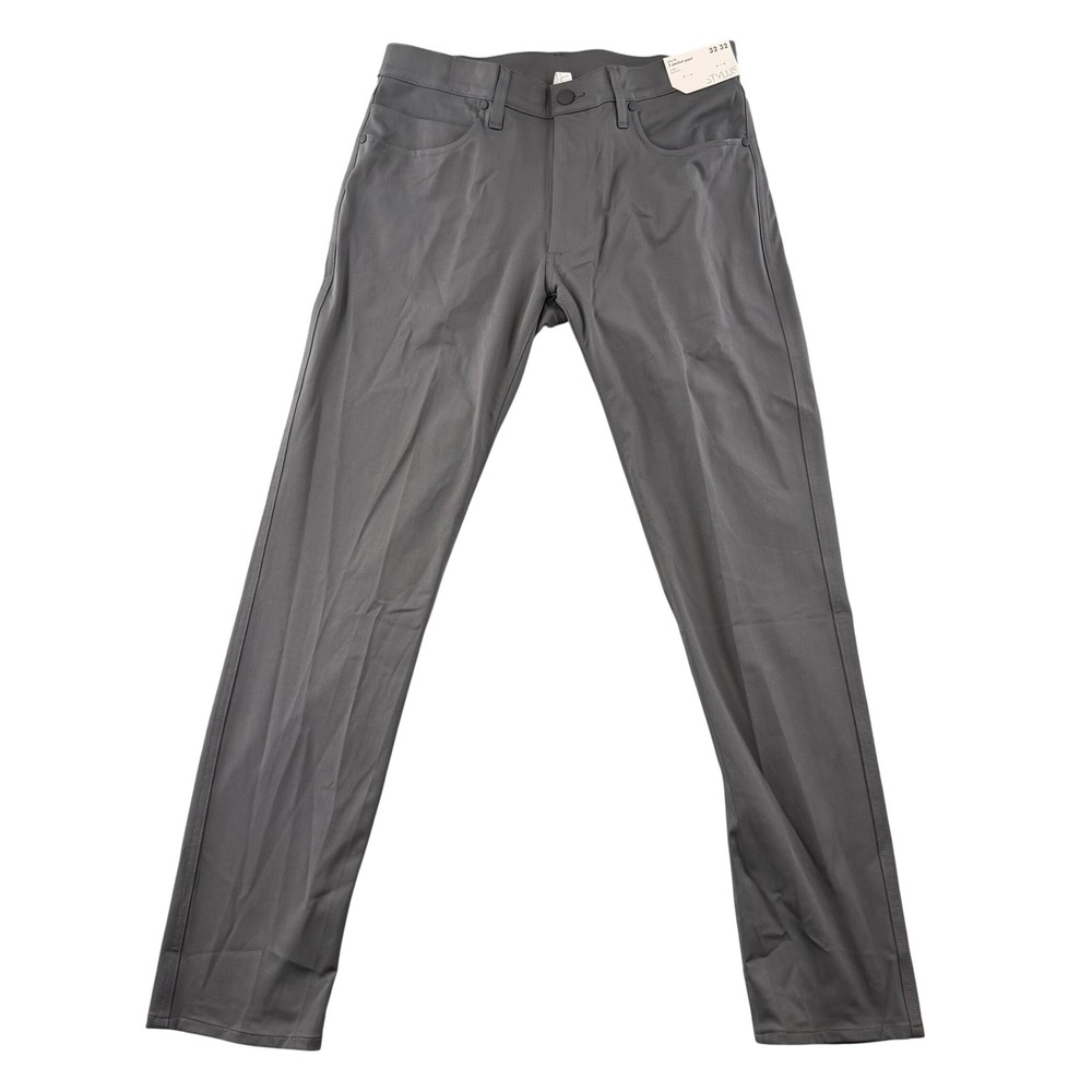 Stylus Mens Slim Fit 5-Pocket Pant 32x32 Charcoal Smoke Stretch Quick-Dri NEW